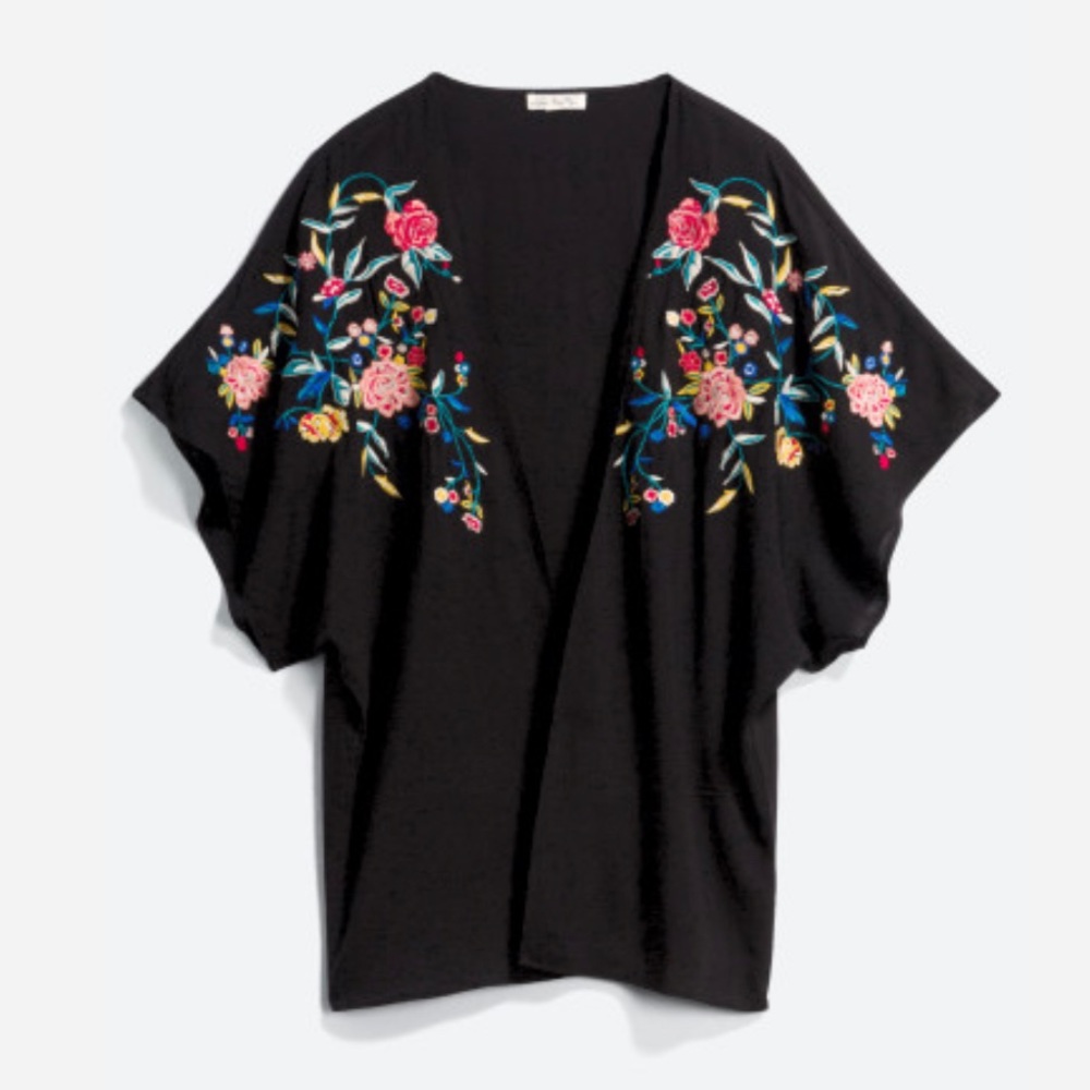 Floral black cover up top